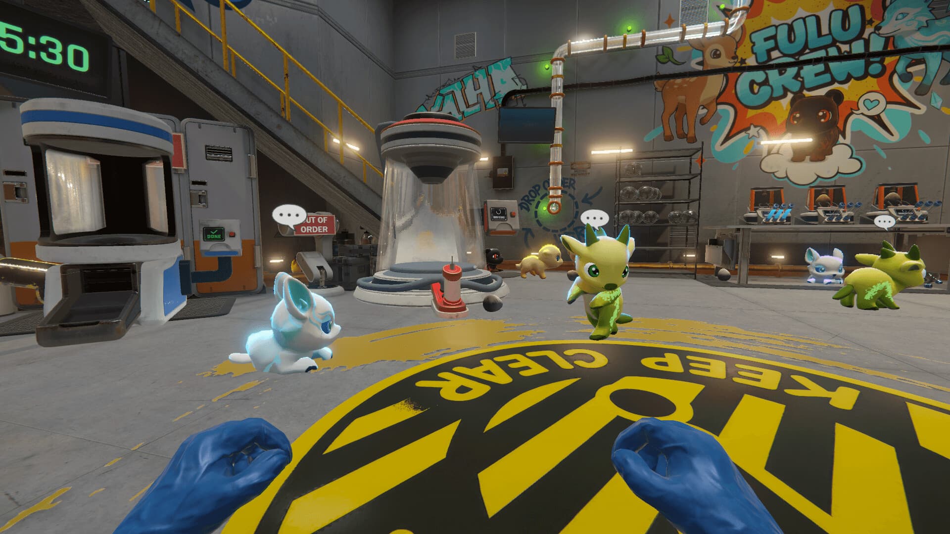 Full in-game screenshot showing a lab control interface